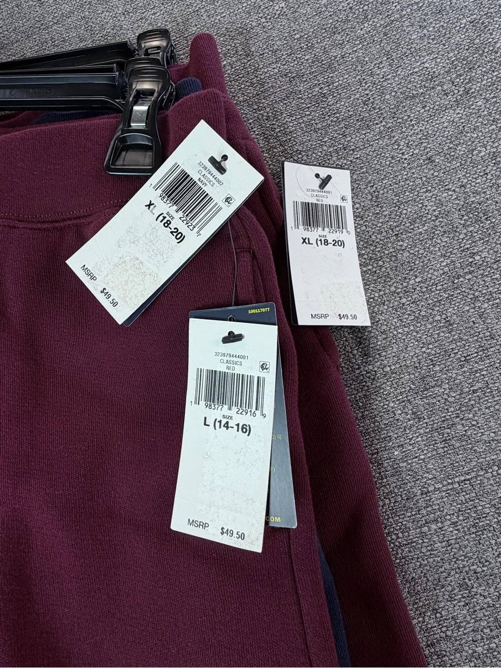 Ralph Lauren Young Burgundy&Navy Shorts Set of 1-SzL(14-16), 2-szXl(18-20)